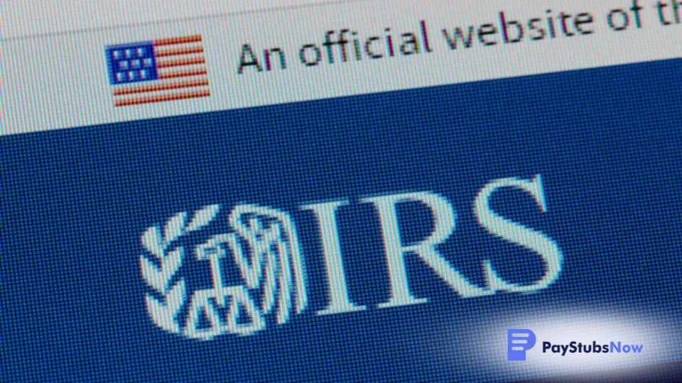 A close-up of the IRS website