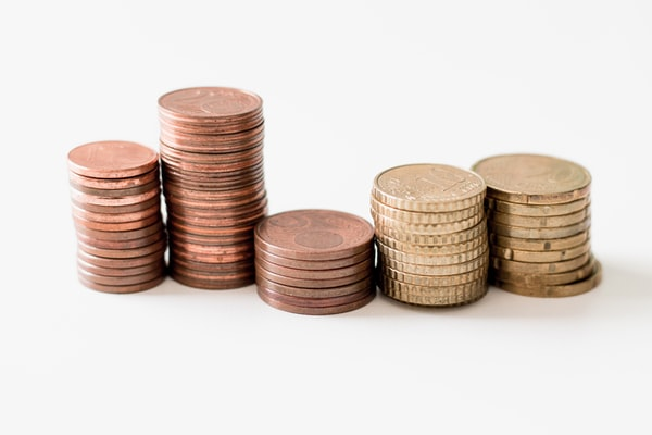 stack of coins on a desk