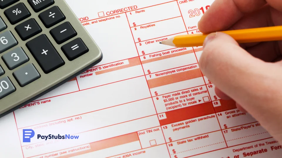 Person working on correcting a tax form