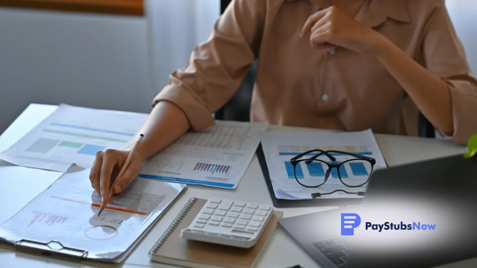 A person sitting at a desk with papers and a laptop