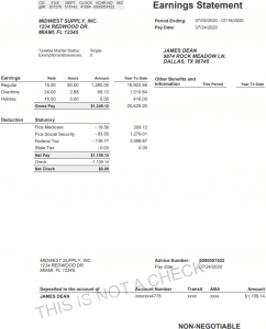 Paystub Example, how to read a check stub