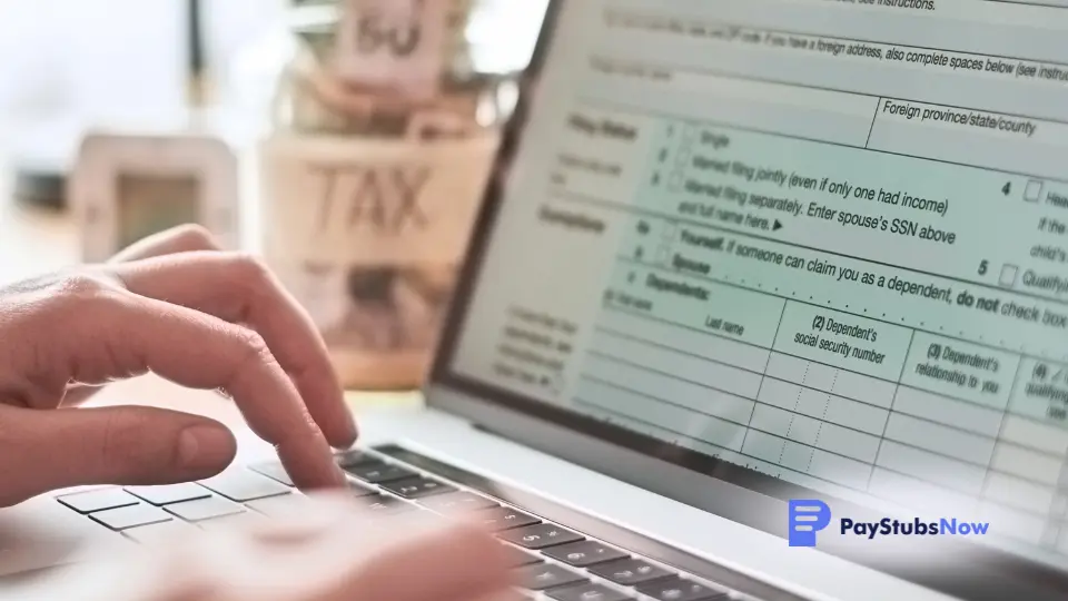 filing taxes on a laptop