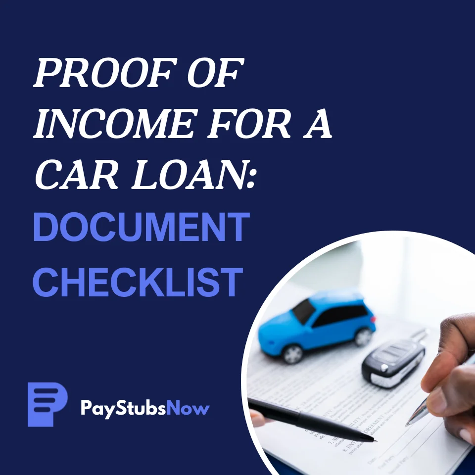 How to show proof of income for a car loan