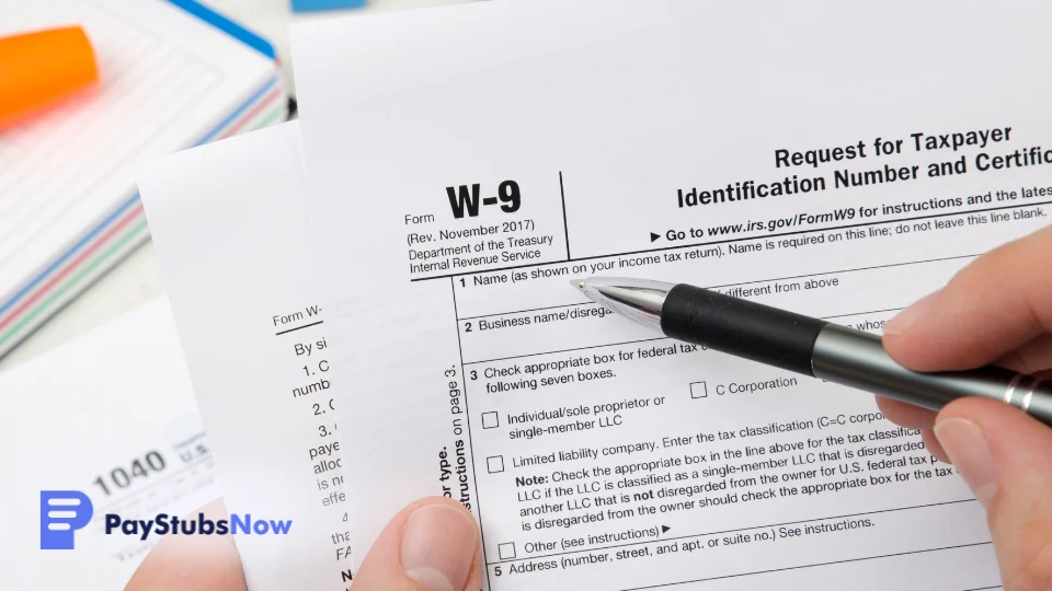 A person filling out a tax form with a pen