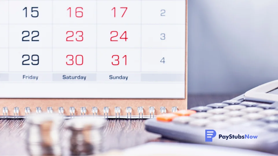 calendar on desk with calculator and coins, year to date meaning